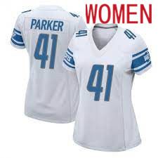 Women Detroit Lions #41 AJ Parker White Nike Game NFL Jersey